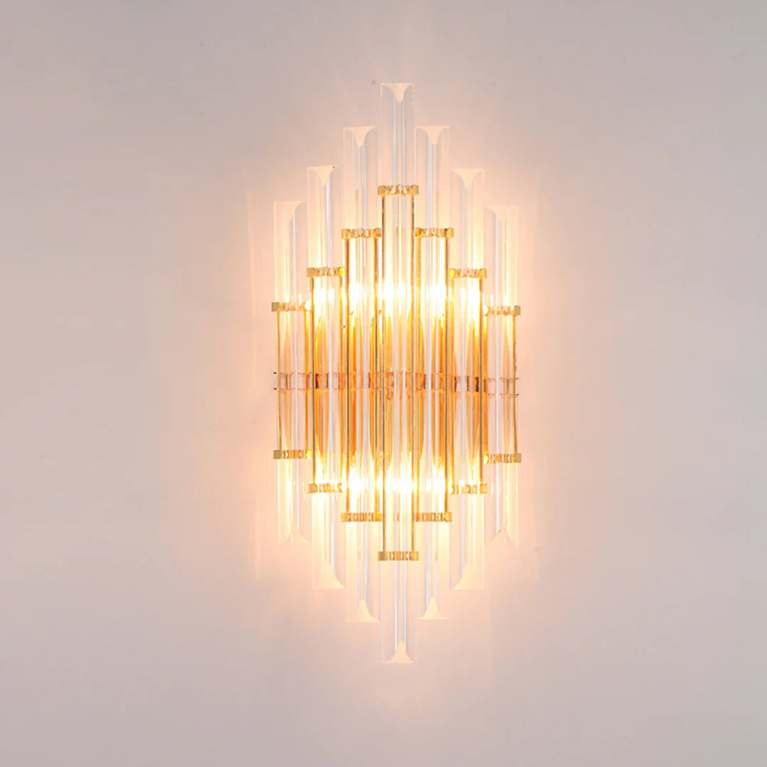 Aplique de Pared de Cristal Transparente Tubular