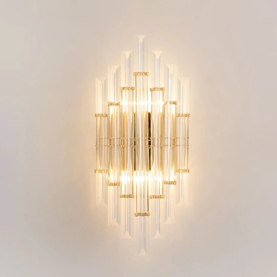 Aplique de Pared de Cristal Transparente Tubular