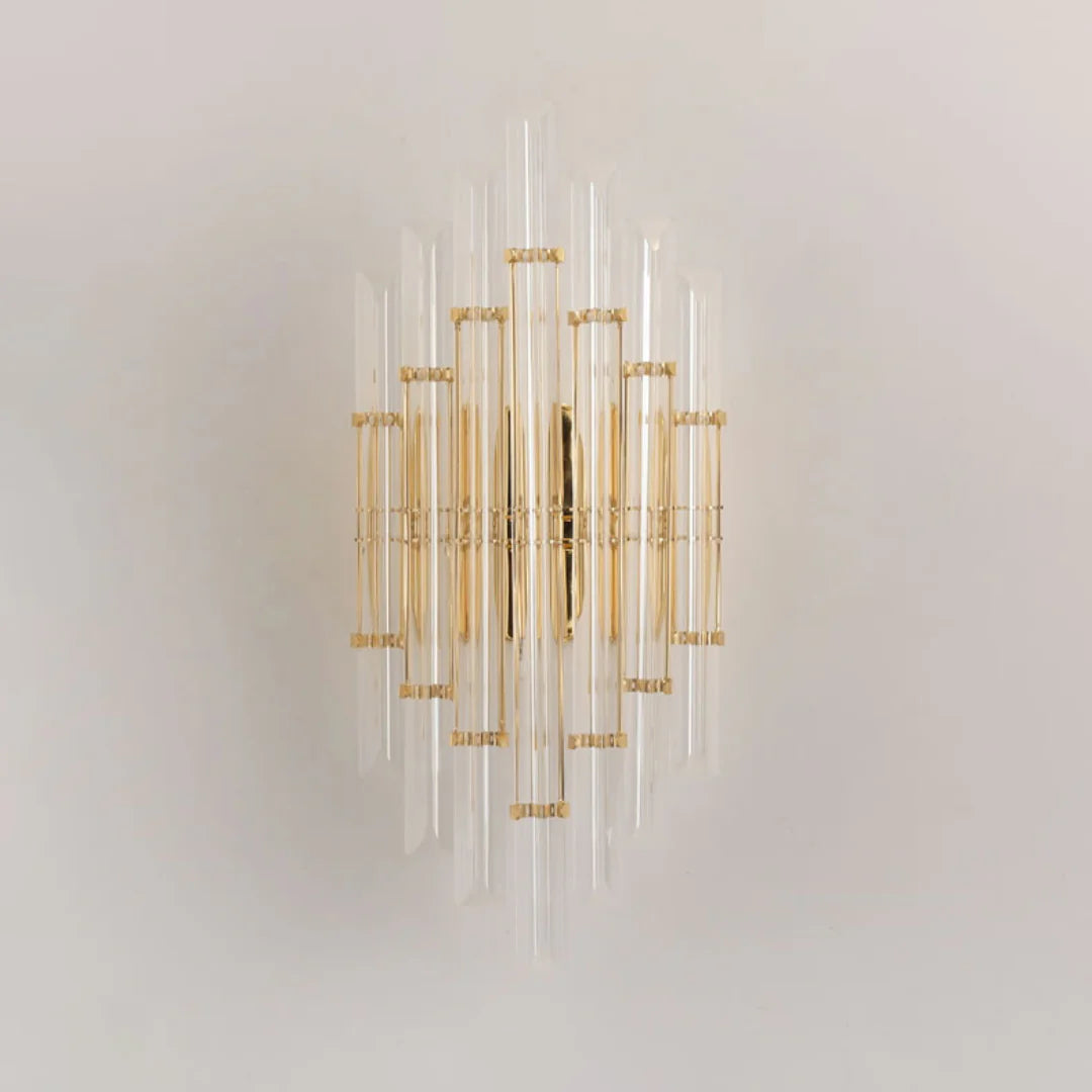 Aplique de Pared de Cristal Transparente Tubular