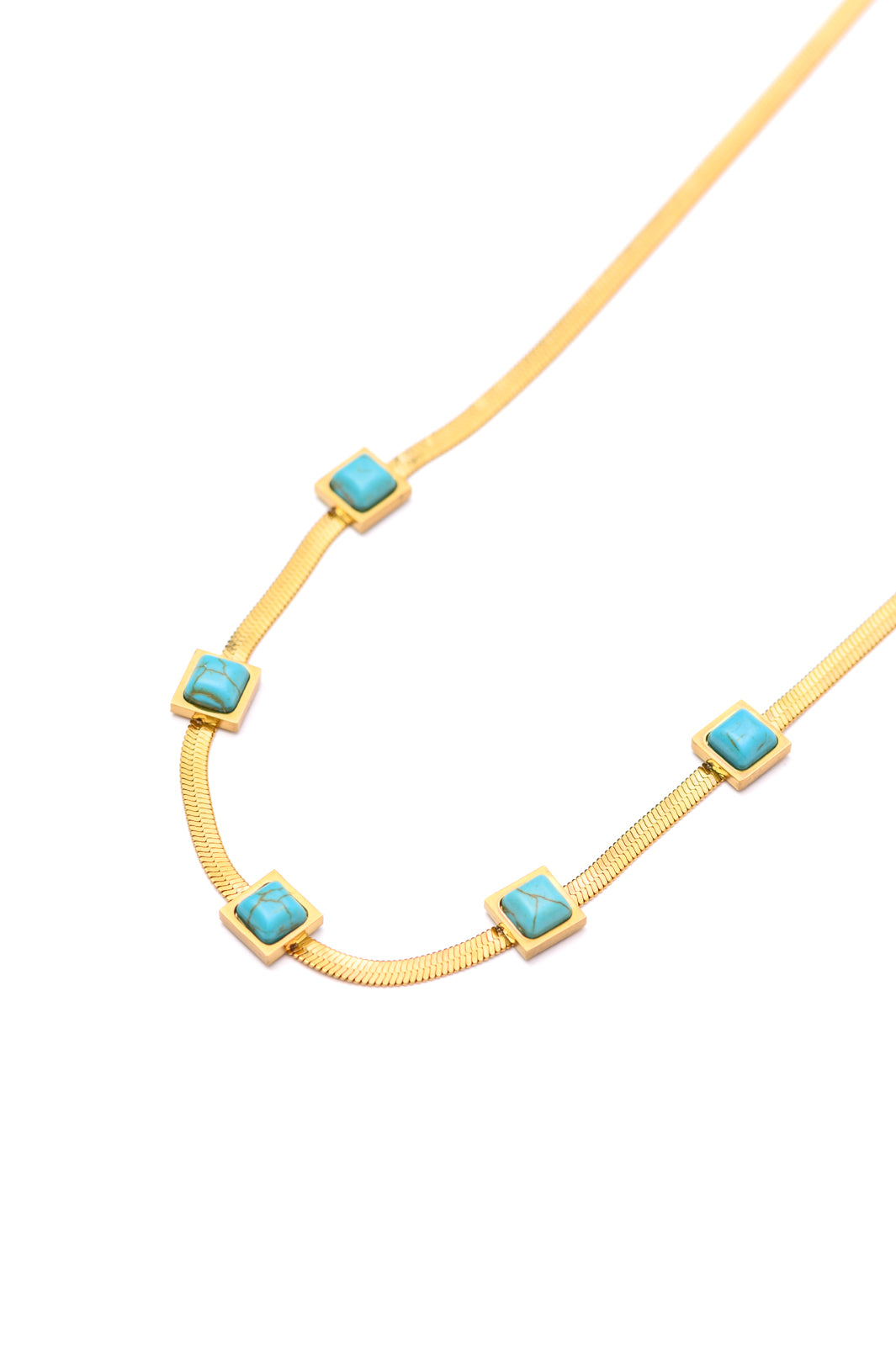 Collar de cuadrados turquesa