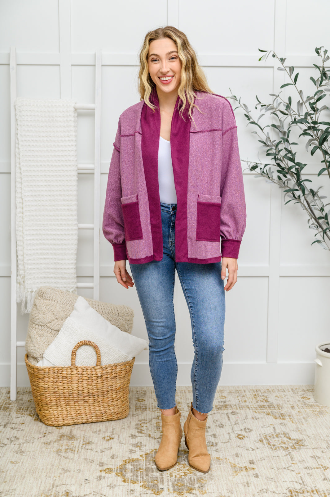 Chaqueta Two Hearts color ciruela