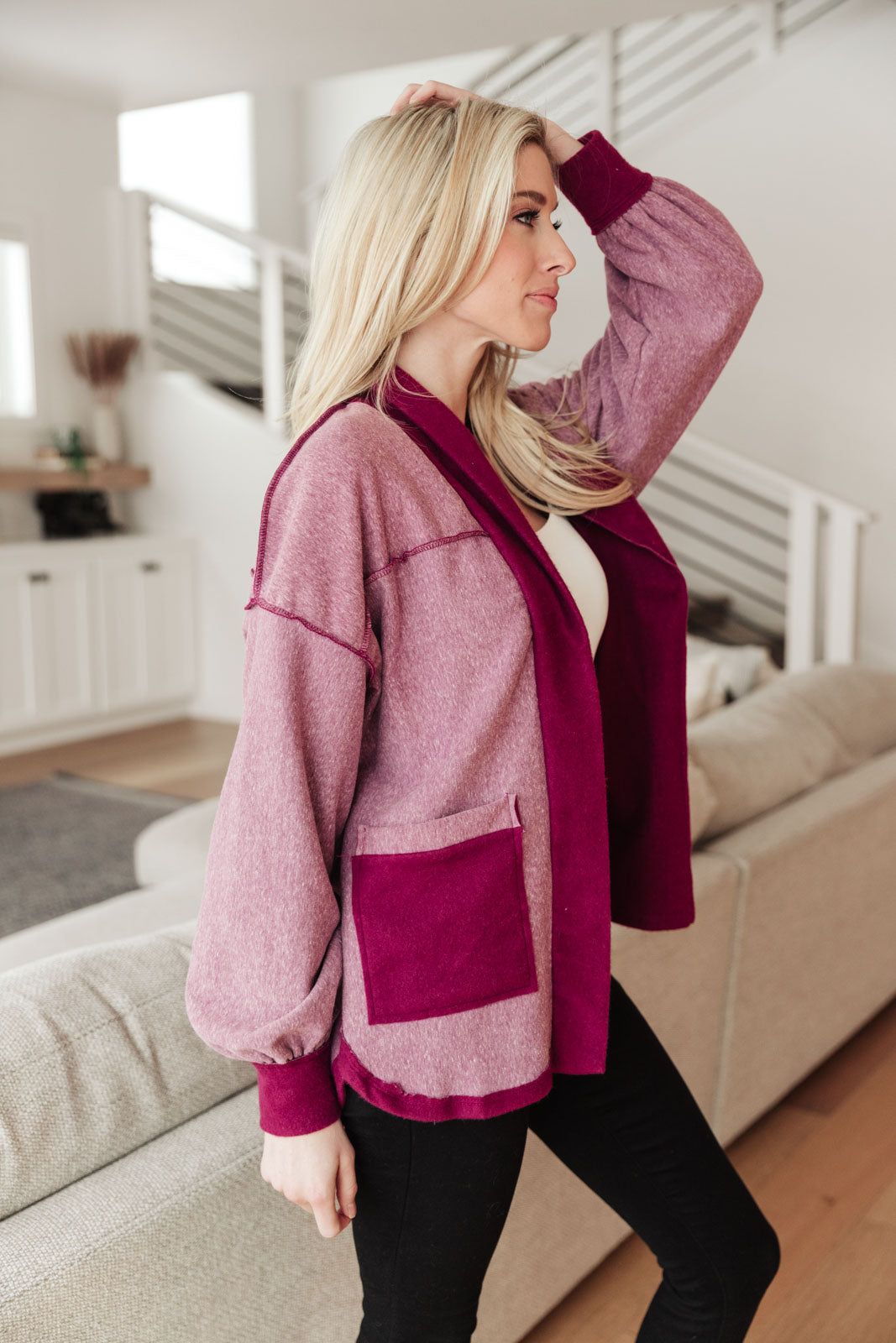 Chaqueta Two Hearts color ciruela