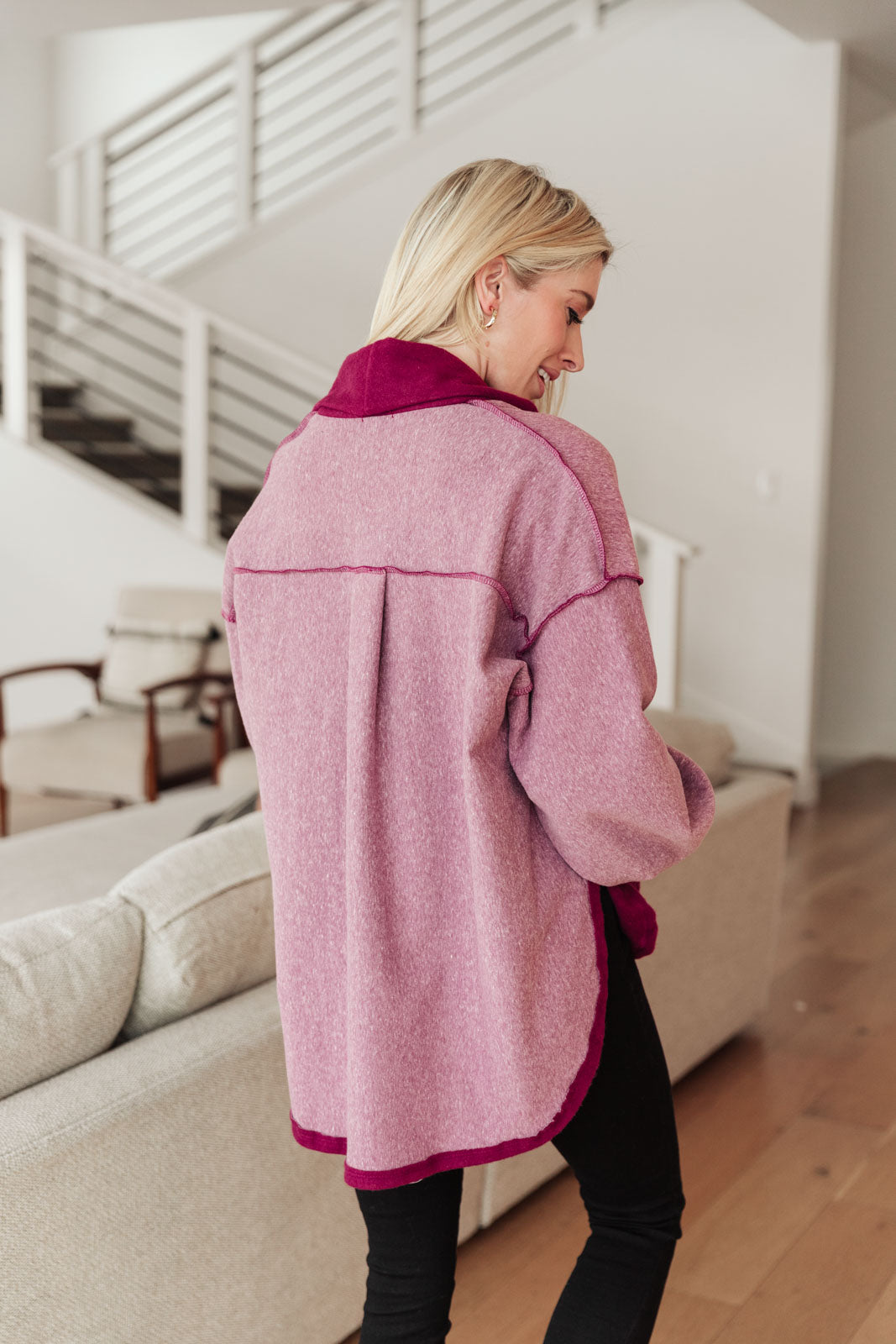 Chaqueta Two Hearts color ciruela