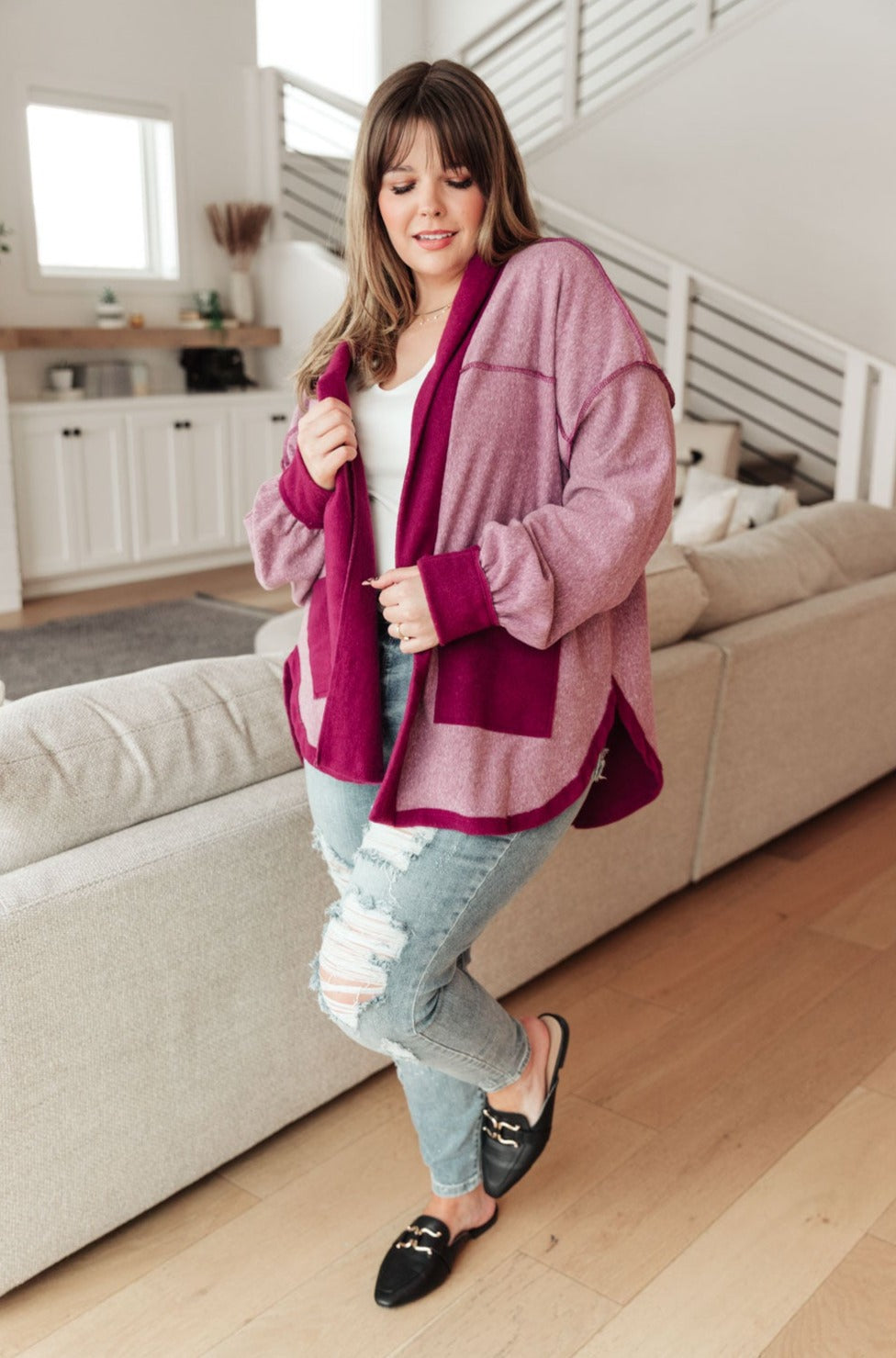 Chaqueta Two Hearts color ciruela