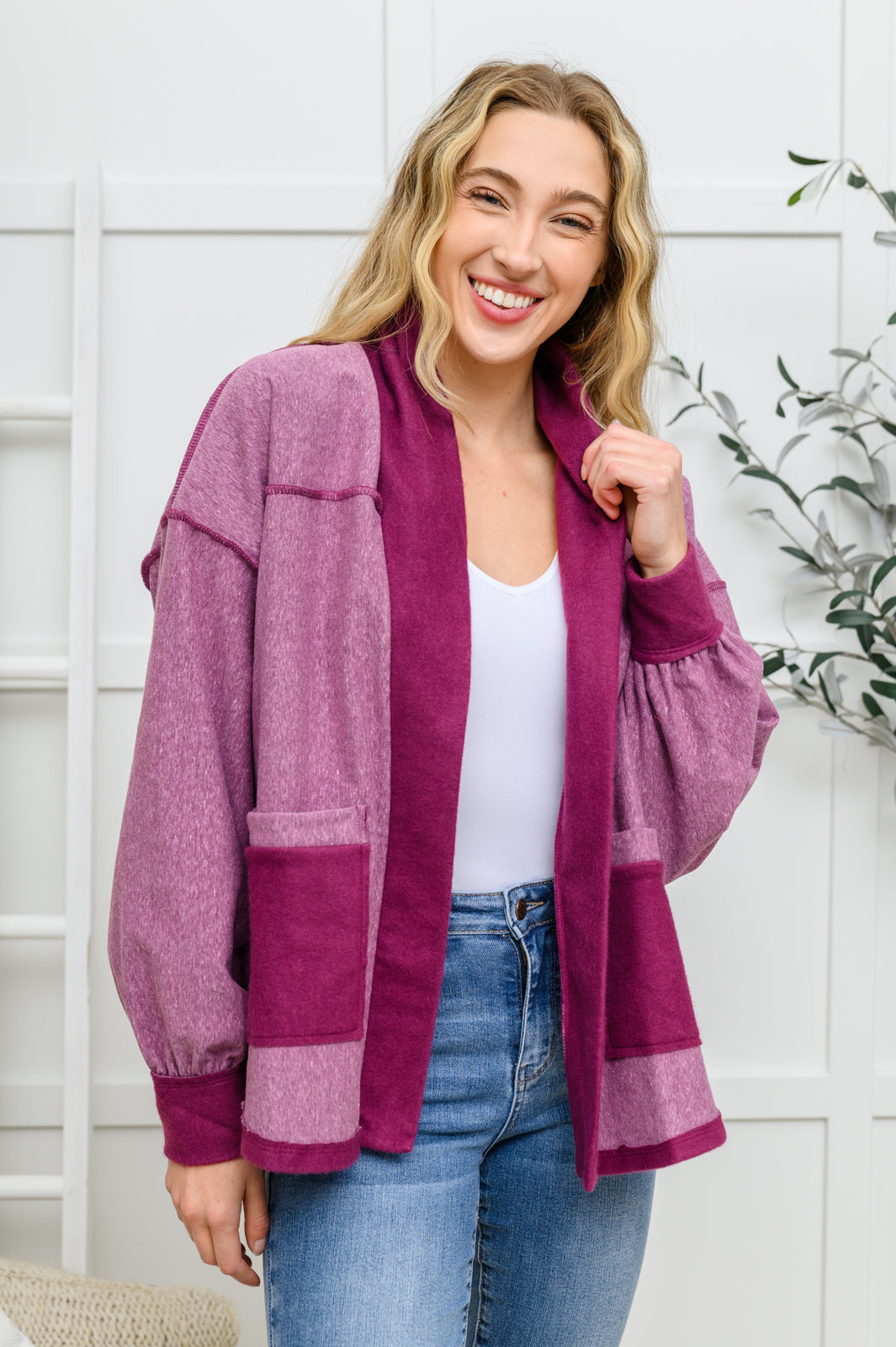 Chaqueta Two Hearts color ciruela
