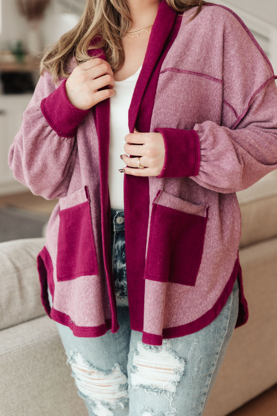Chaqueta Two Hearts color ciruela