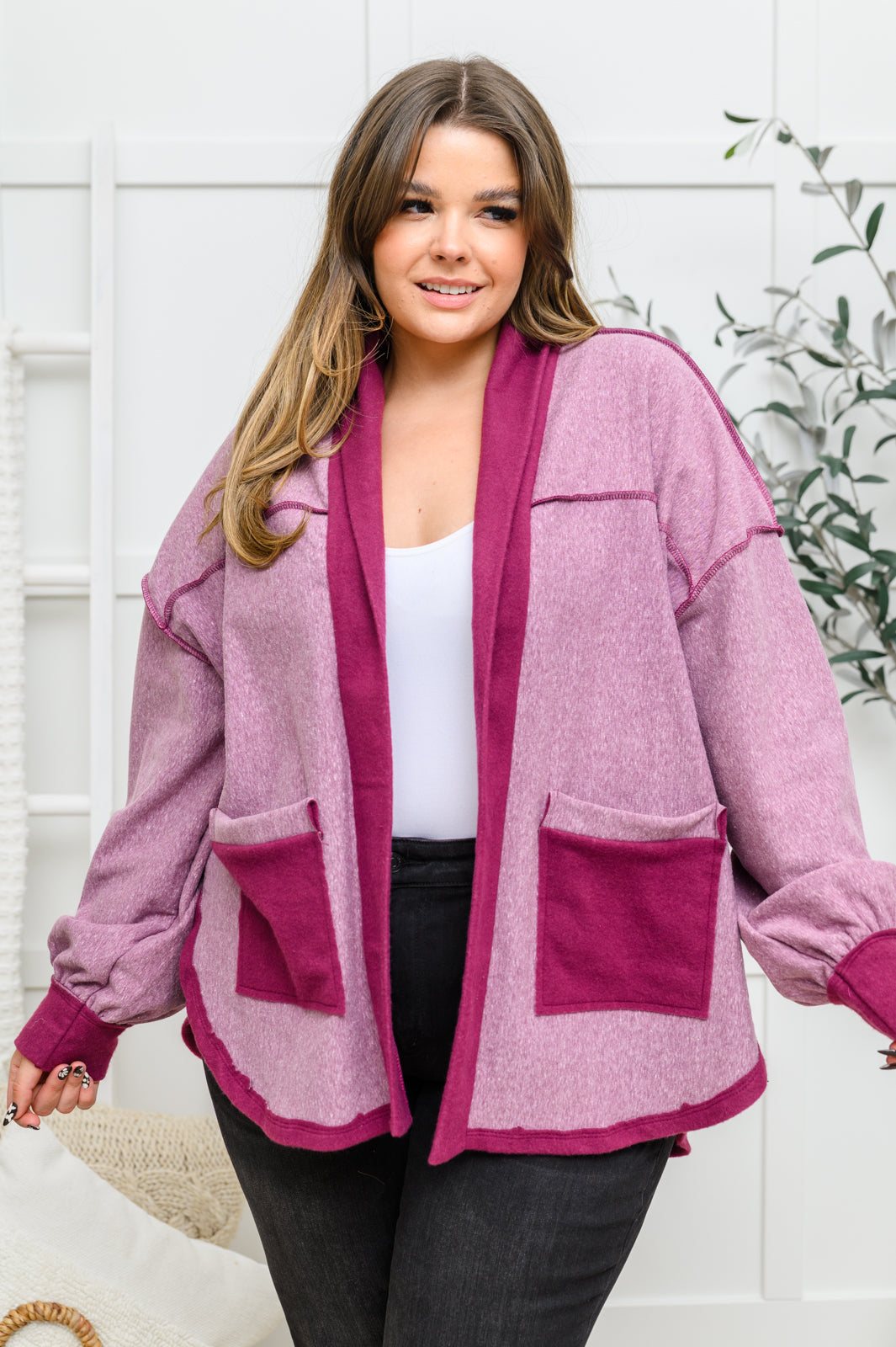 Chaqueta Two Hearts color ciruela
