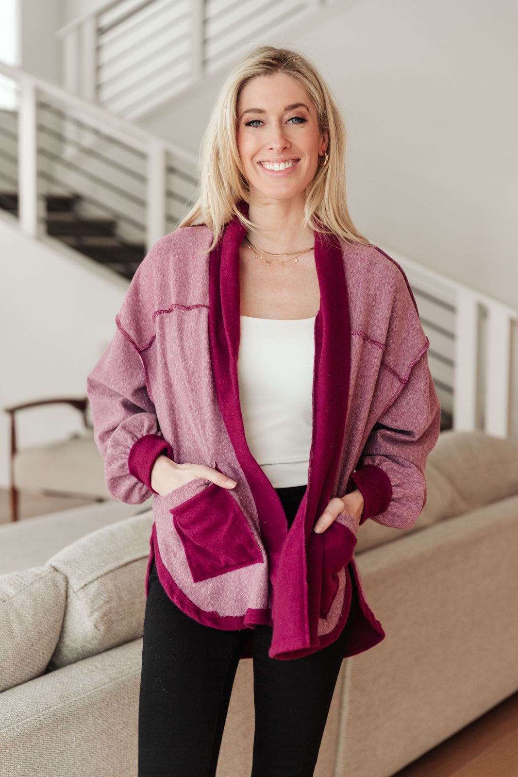 Chaqueta Two Hearts color ciruela