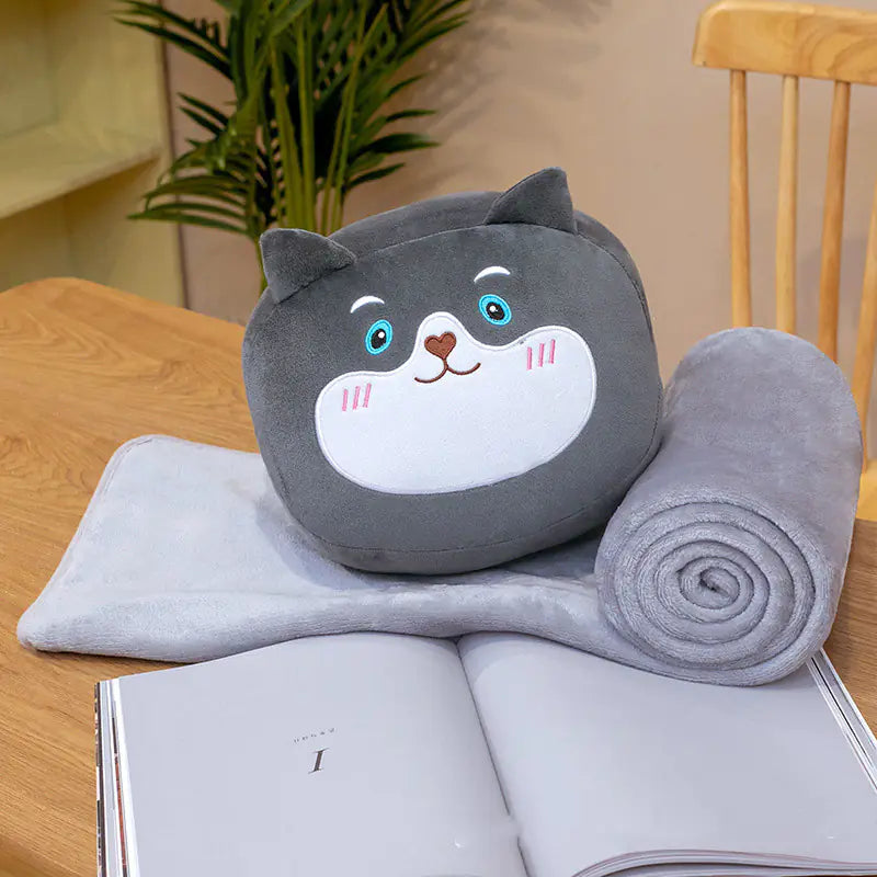 Winter Comfort: Pillow and Stuffed Toy Blanket Set
