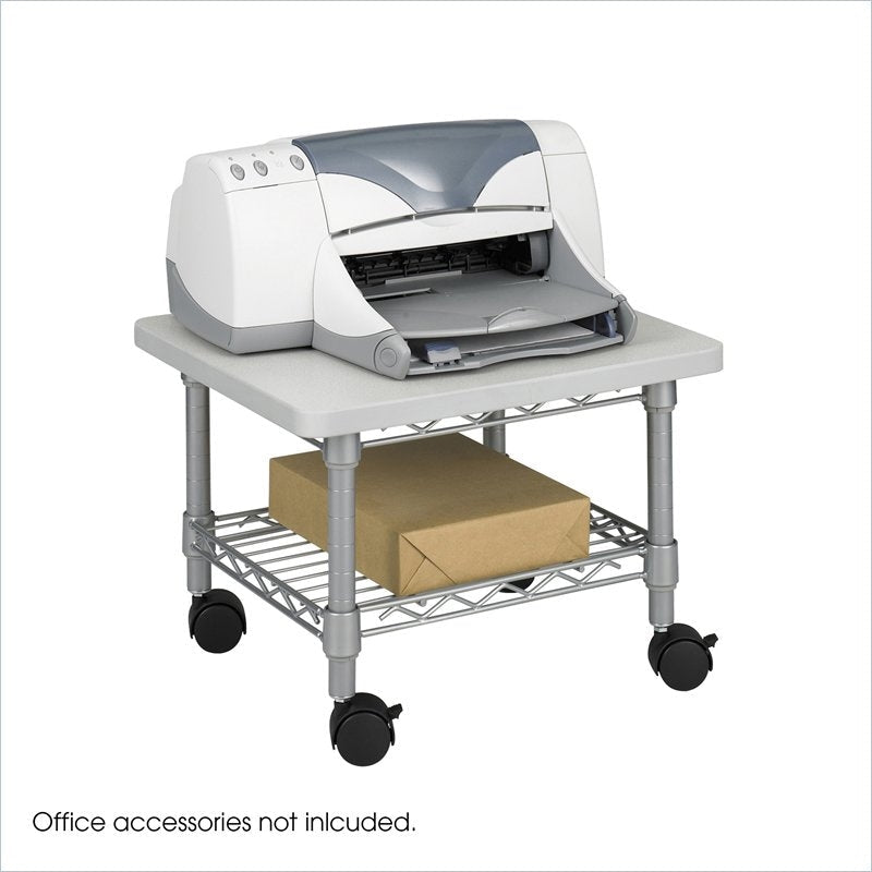 Carrito con soporte para impresora debajo del escritorio con estante para papel y ruedas con bloqueo