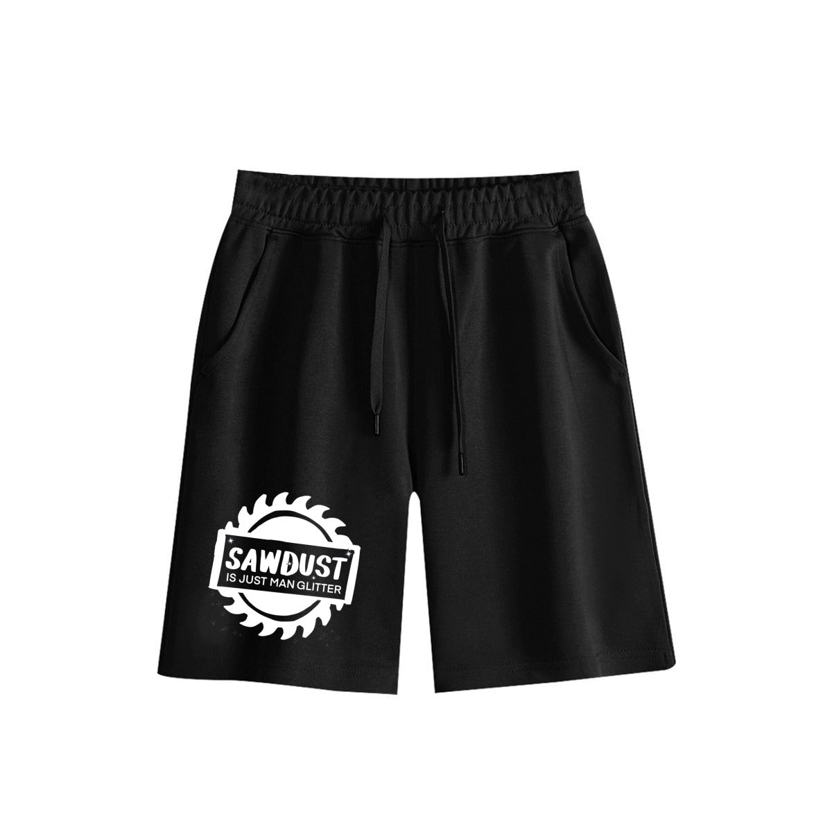 Sawdust is Just Man Glitter Men's Printed Black Shorts