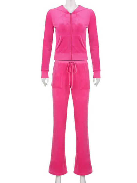 Casual Velvet Winter Jacket for Women with Hood