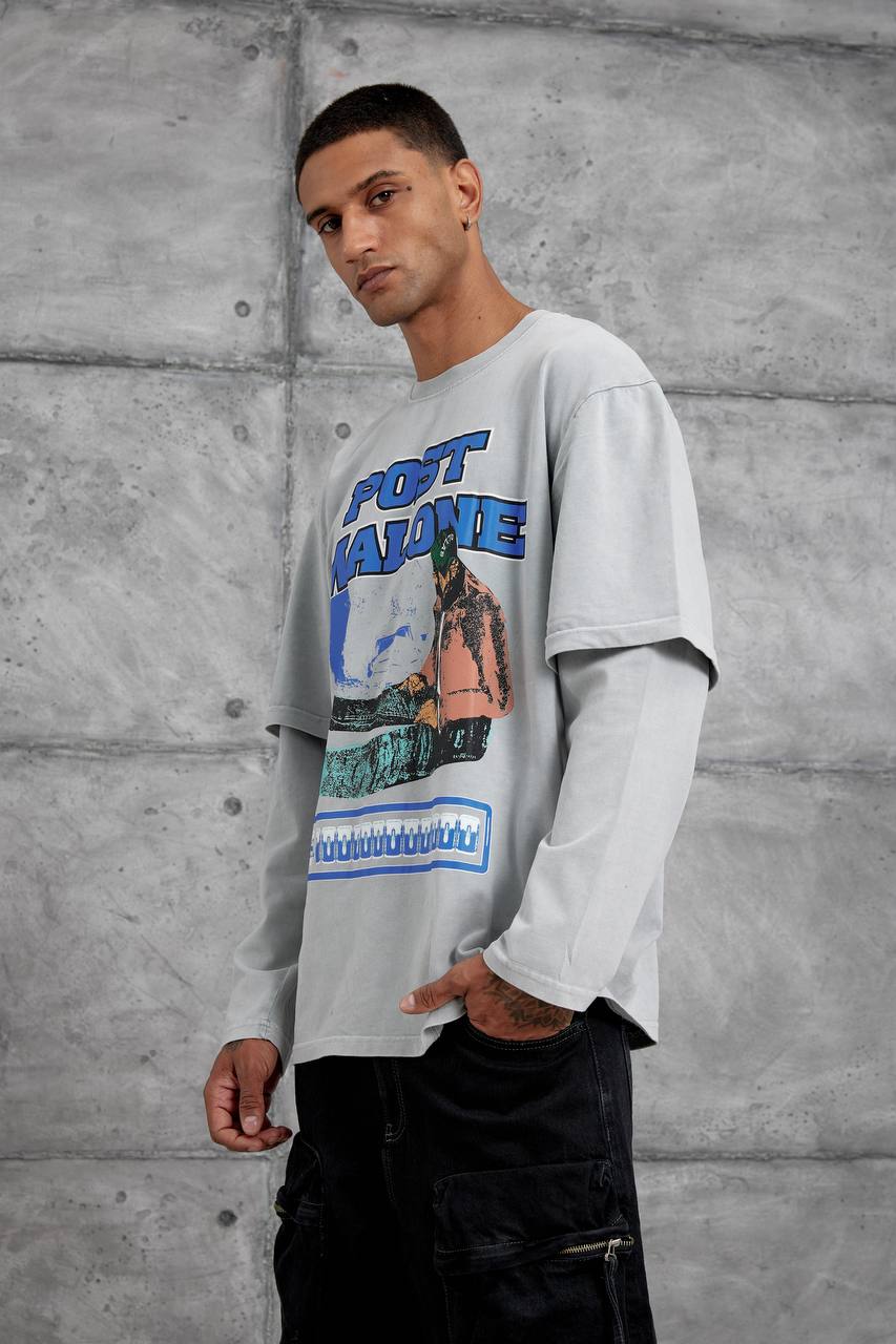 Camiseta gráfica unisex "Post Malone" – Suéter extragrande superpuesto