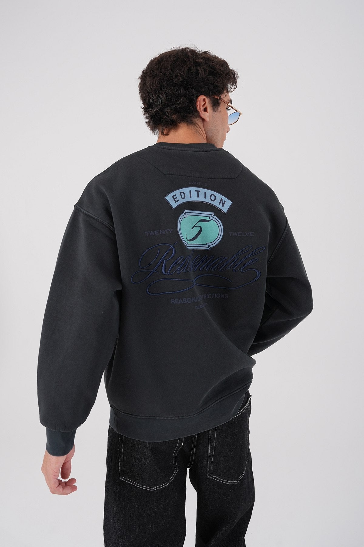 Sudadera unisex lavada con gráfico – Estampado trasero "Reasonable"