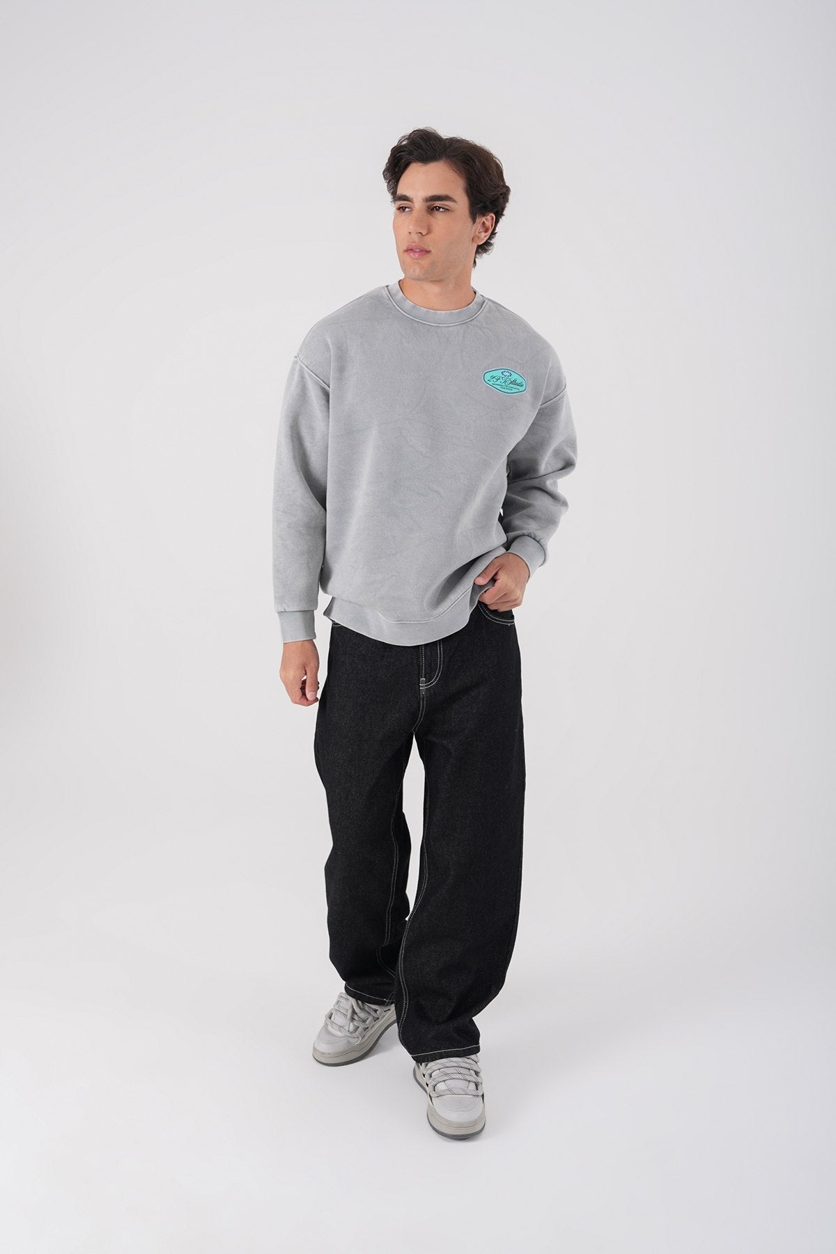 Sudadera unisex lavada con gráfico – Estampado trasero "Reasonable"