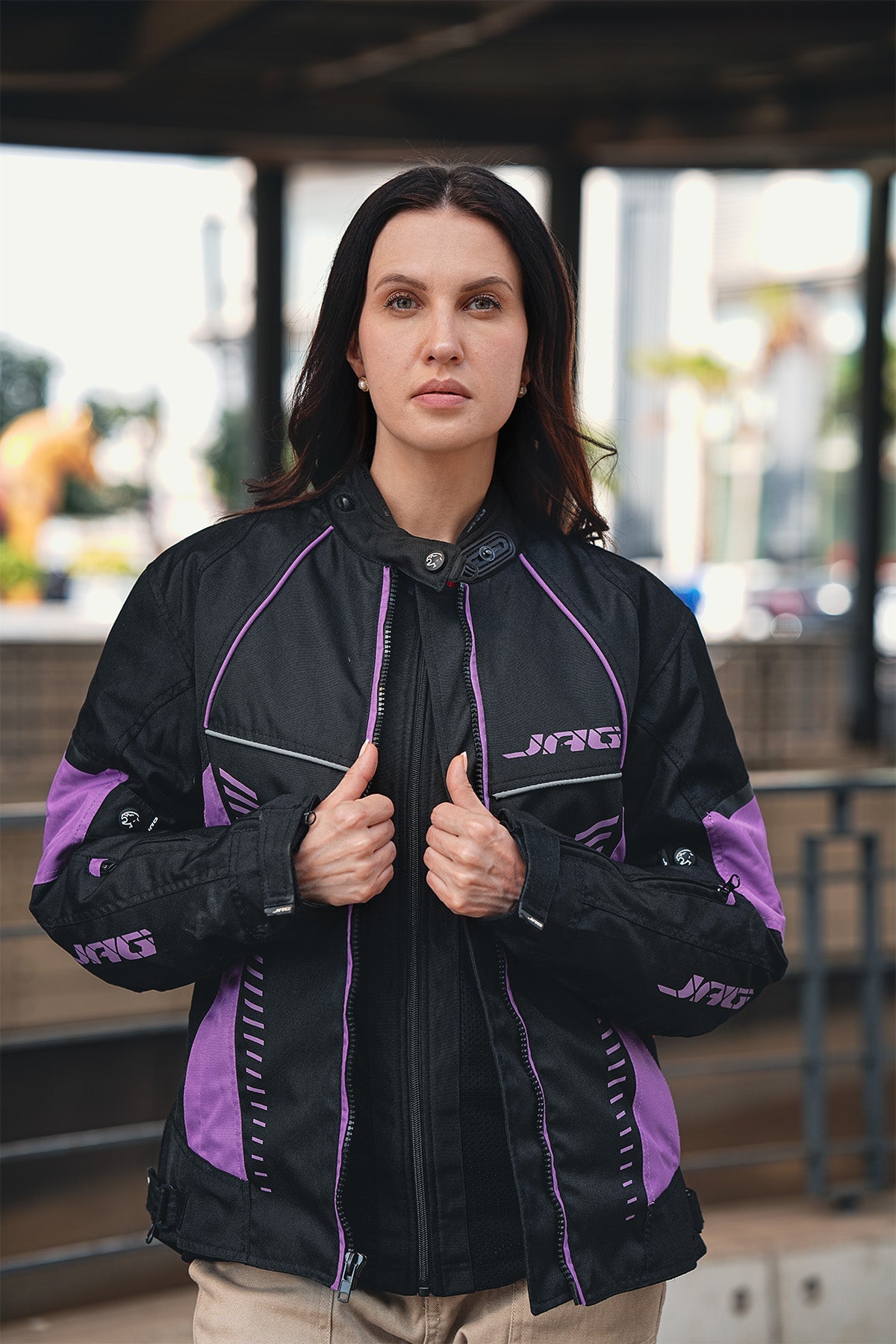 Chaqueta de Motociclista Diana para Mujer (Púrpura)