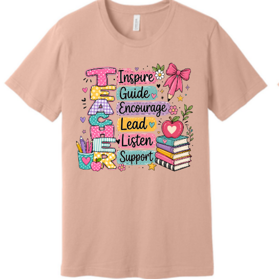 Teacher Inspire guide Lead Listen | 100% Cotton Tshirt | Christian Shirt | Stylish Trendy Apparel nn