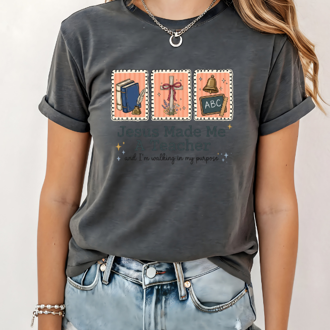 Jesus made me a teacher | 100% Cotton Tshirt | Christian Shirt | Stylish Trendy Apparel nn