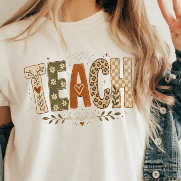Fall fun trendy Teacher shirt | 100% Cotton Tshirt | Fall teacher Shirt | Stylish Trendy Apparel nn