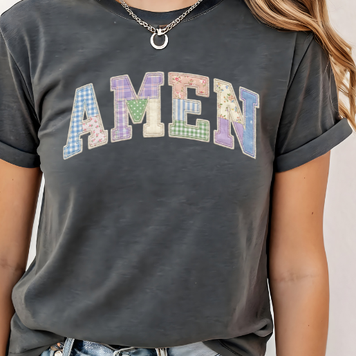 Amen faux quilted shirt | 100% Cotton Tshirt | Trendy patchwork Shirt | Stylish Trendy Apparel nn