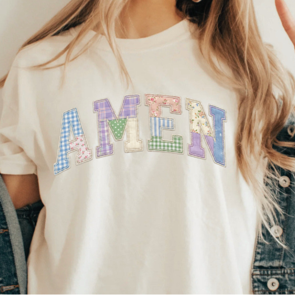 Amen faux quilted shirt | 100% Cotton Tshirt | Trendy patchwork Shirt | Stylish Trendy Apparel nn