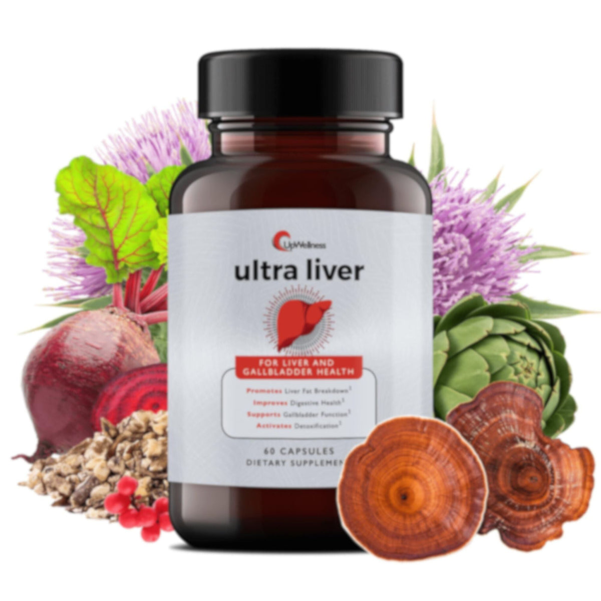 UpWellness Ultra Liver Support – TMG, NAC & Milk Thistle Formula for Liver and Gallbladder Health
