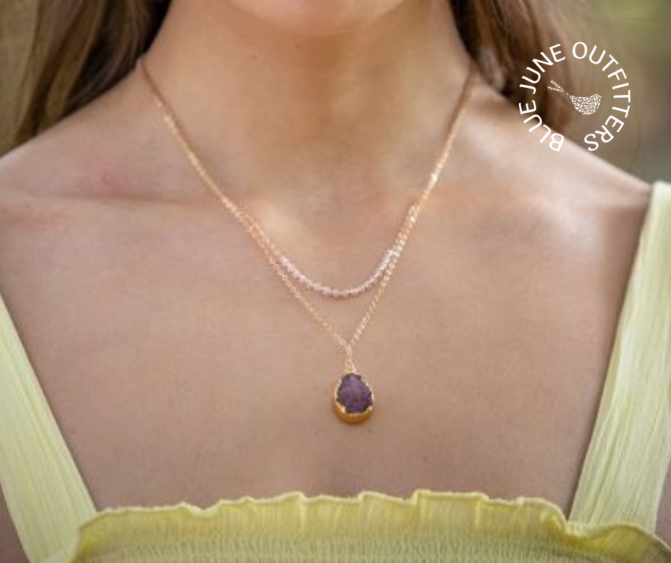 Bohemian Dual Layered Druzy Necklace