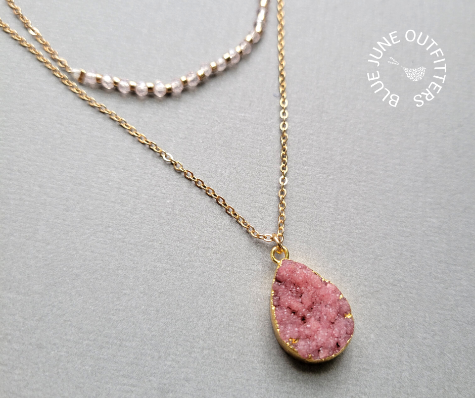 Bohemian Dual Layered Druzy Necklace