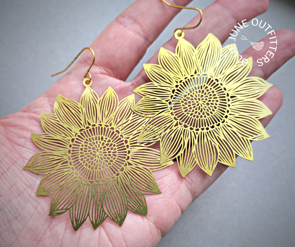 Bohemian Sunflower Statement Earrings