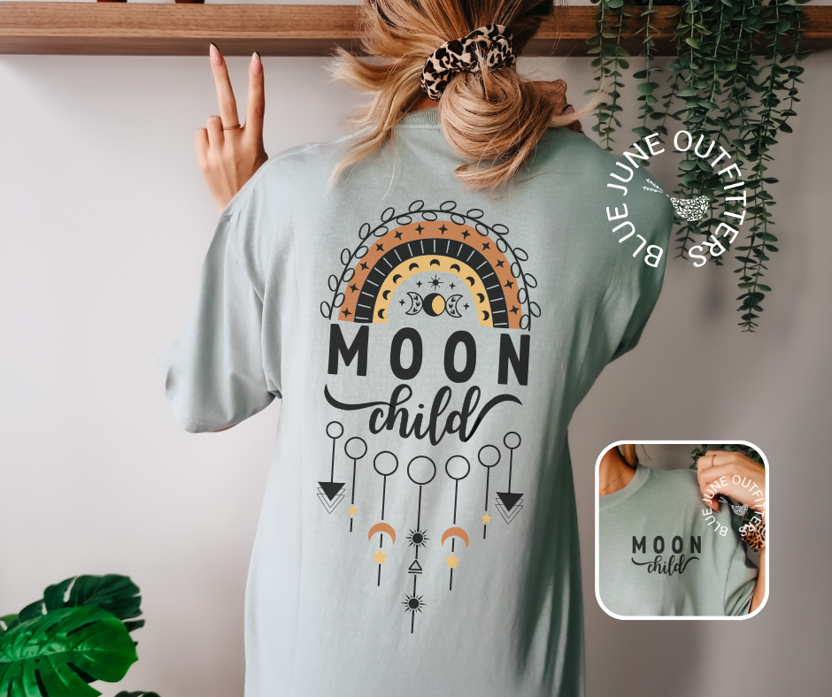 Bohemian Celestial Moon Child Tee | Comfort Colors® Tee