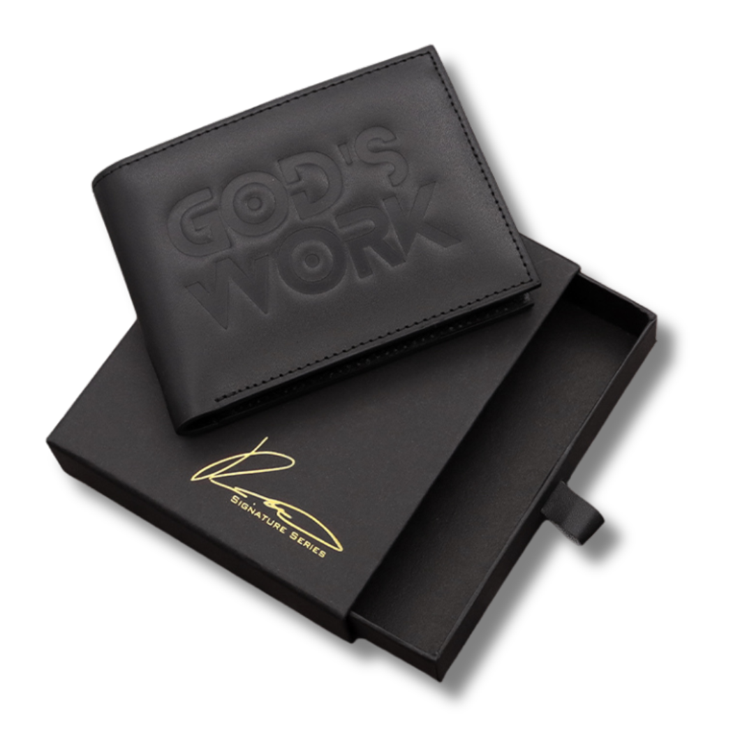 Cartera de cuero genuino God's Work - Serie Signature