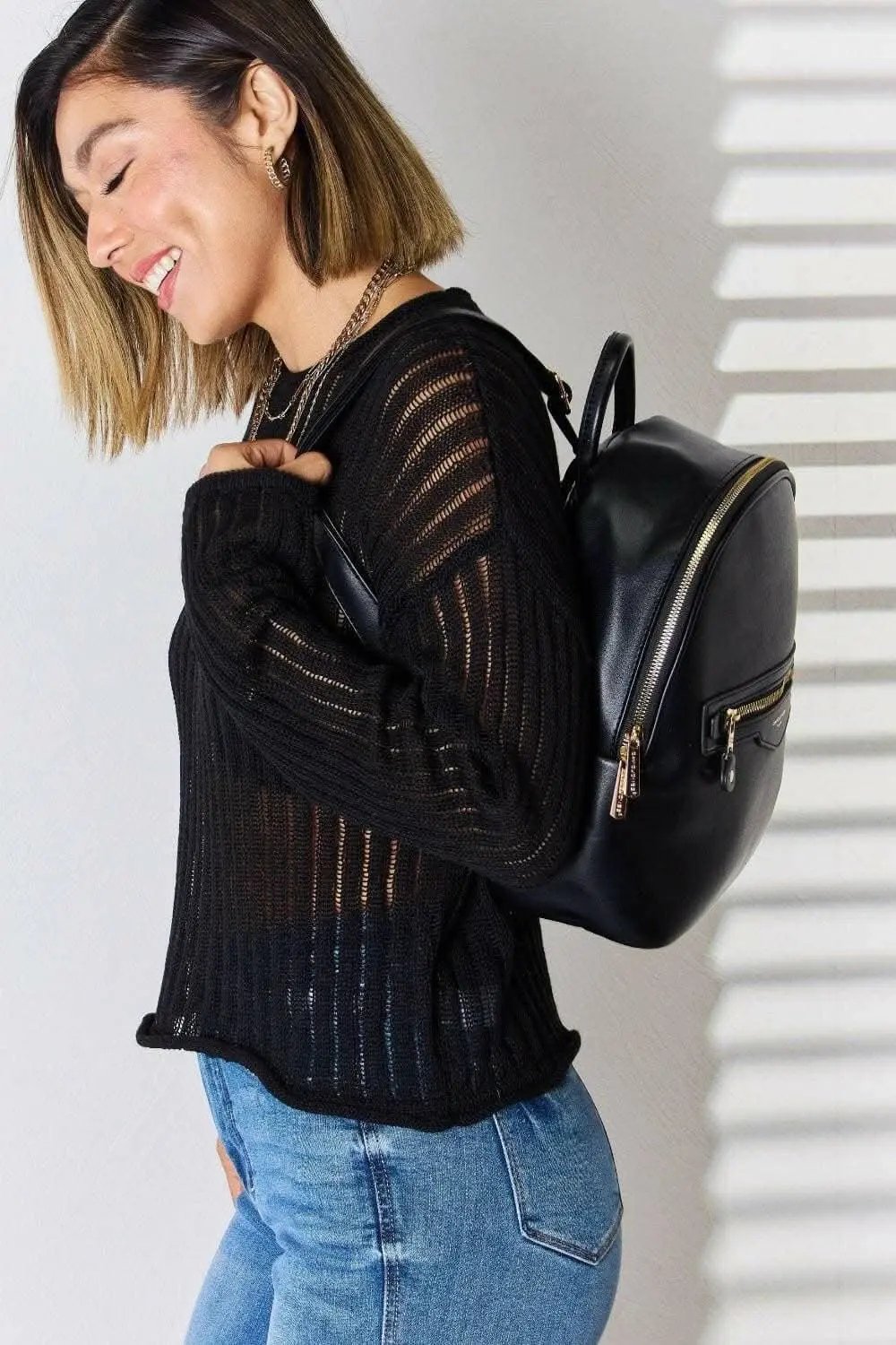 Trendsi Laptop Backpack PU Leather — Modern Everyday Carry