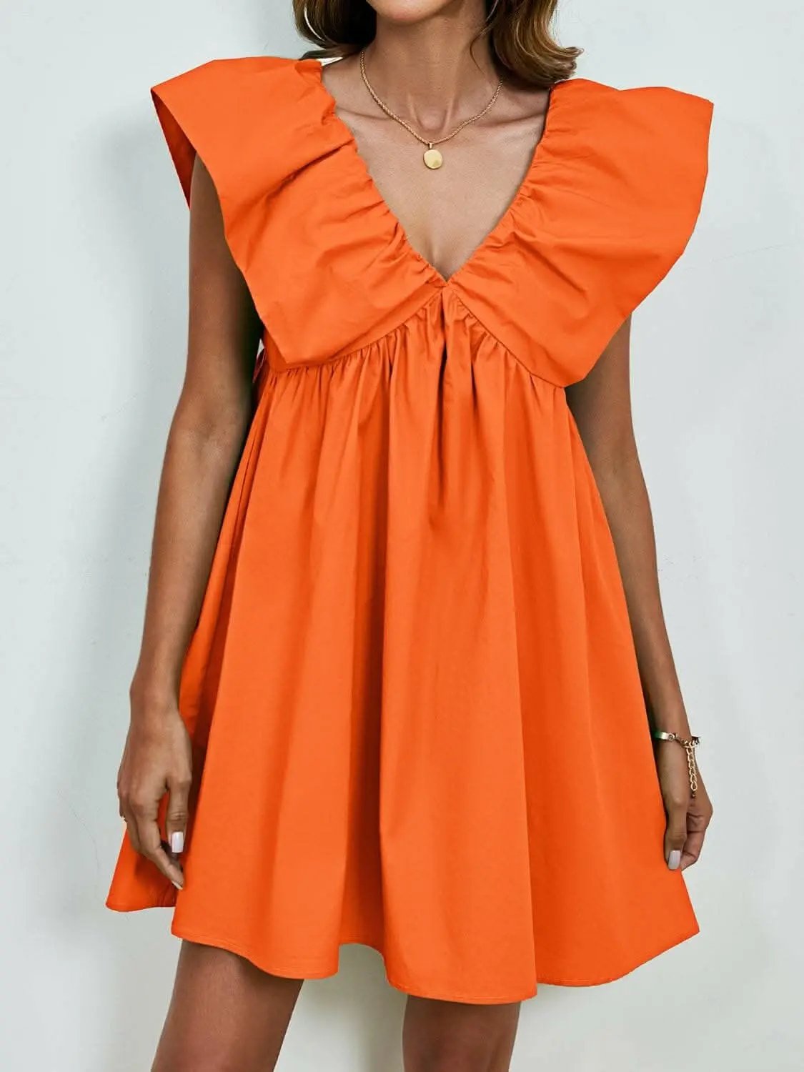 Dresses Trendsi V-neck cap sleeve mini dress