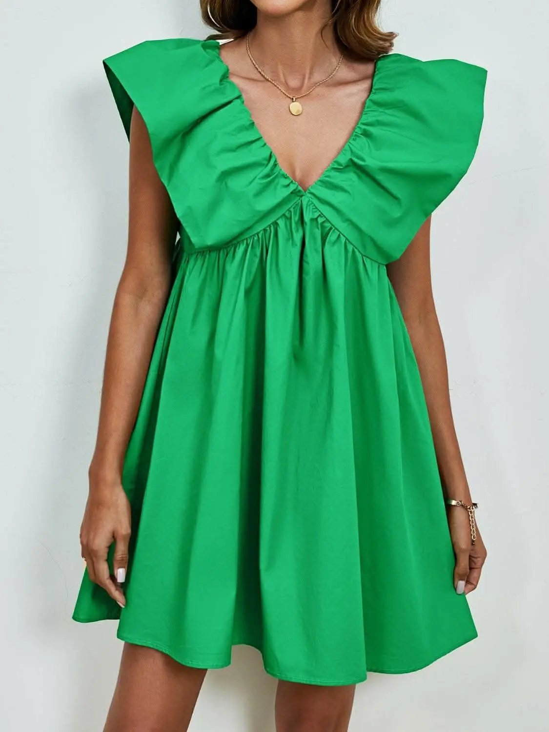 Dresses Trendsi V-neck cap sleeve mini dress
