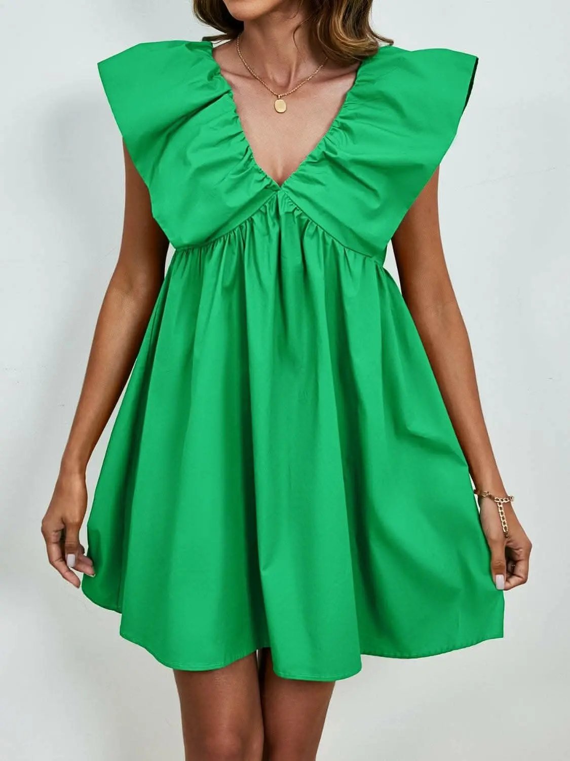 Dresses Trendsi V-neck cap sleeve mini dress