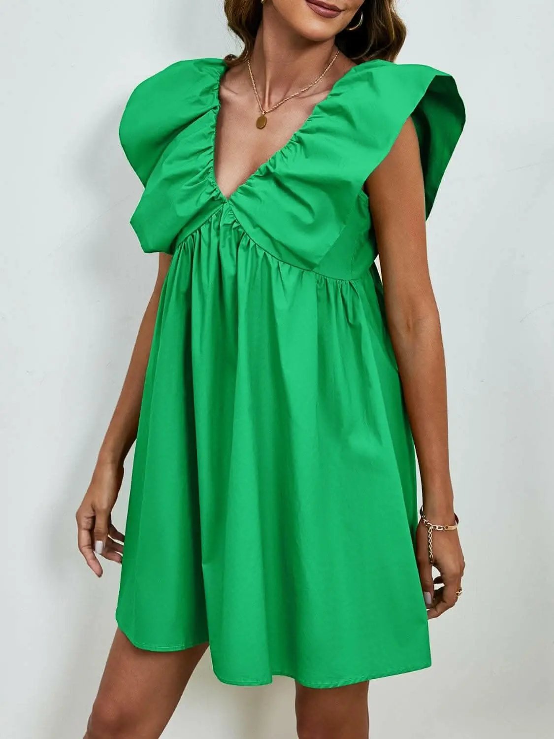 Dresses Trendsi V-neck cap sleeve mini dress