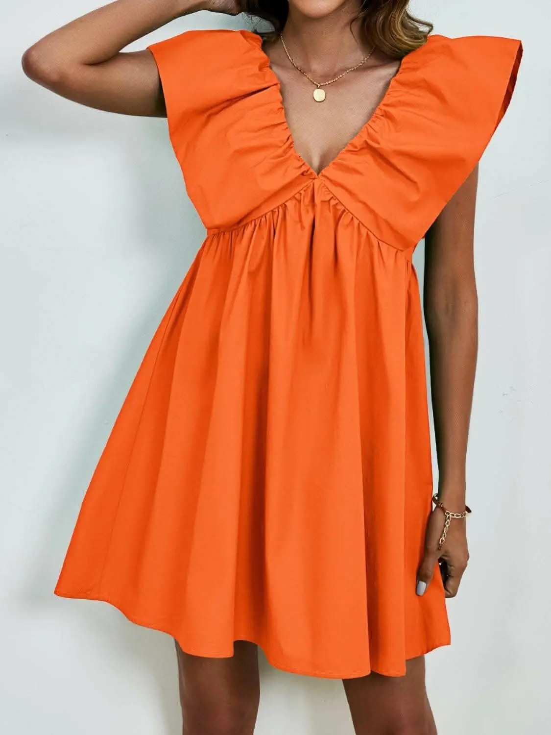 Dresses Trendsi V-neck cap sleeve mini dress