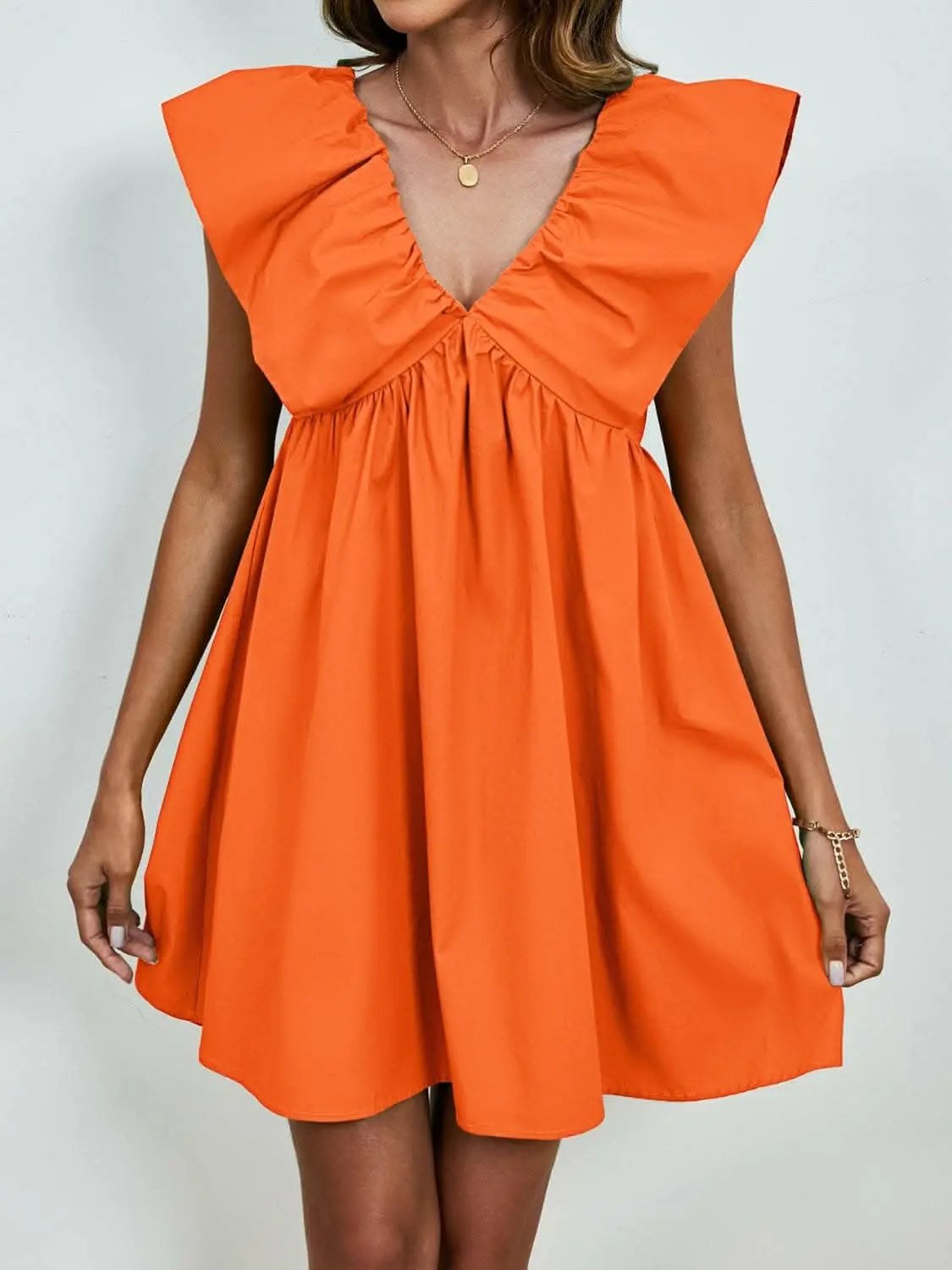 Dresses Trendsi V-neck cap sleeve mini dress