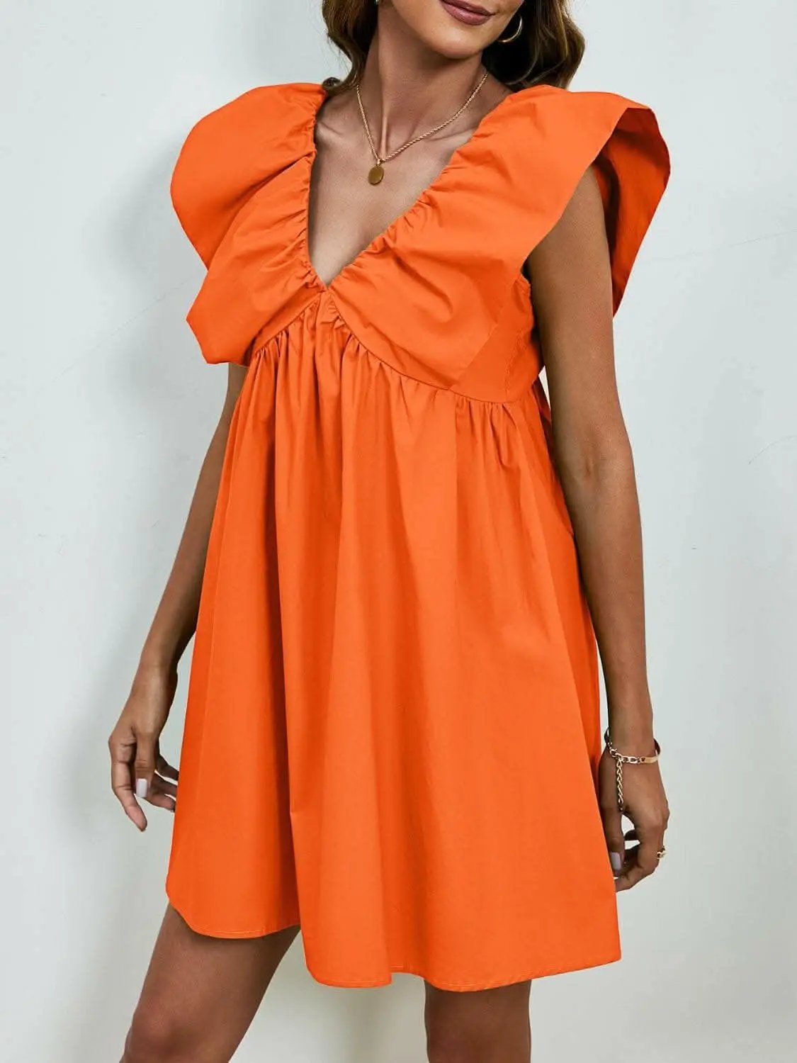 Dresses Trendsi V-neck cap sleeve mini dress