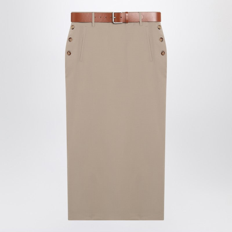 Moschino Jupe With Beige Wool Skirt Women