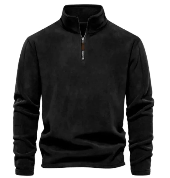 Sudadera de forro polar con cremallera y cuello alto para hombre
