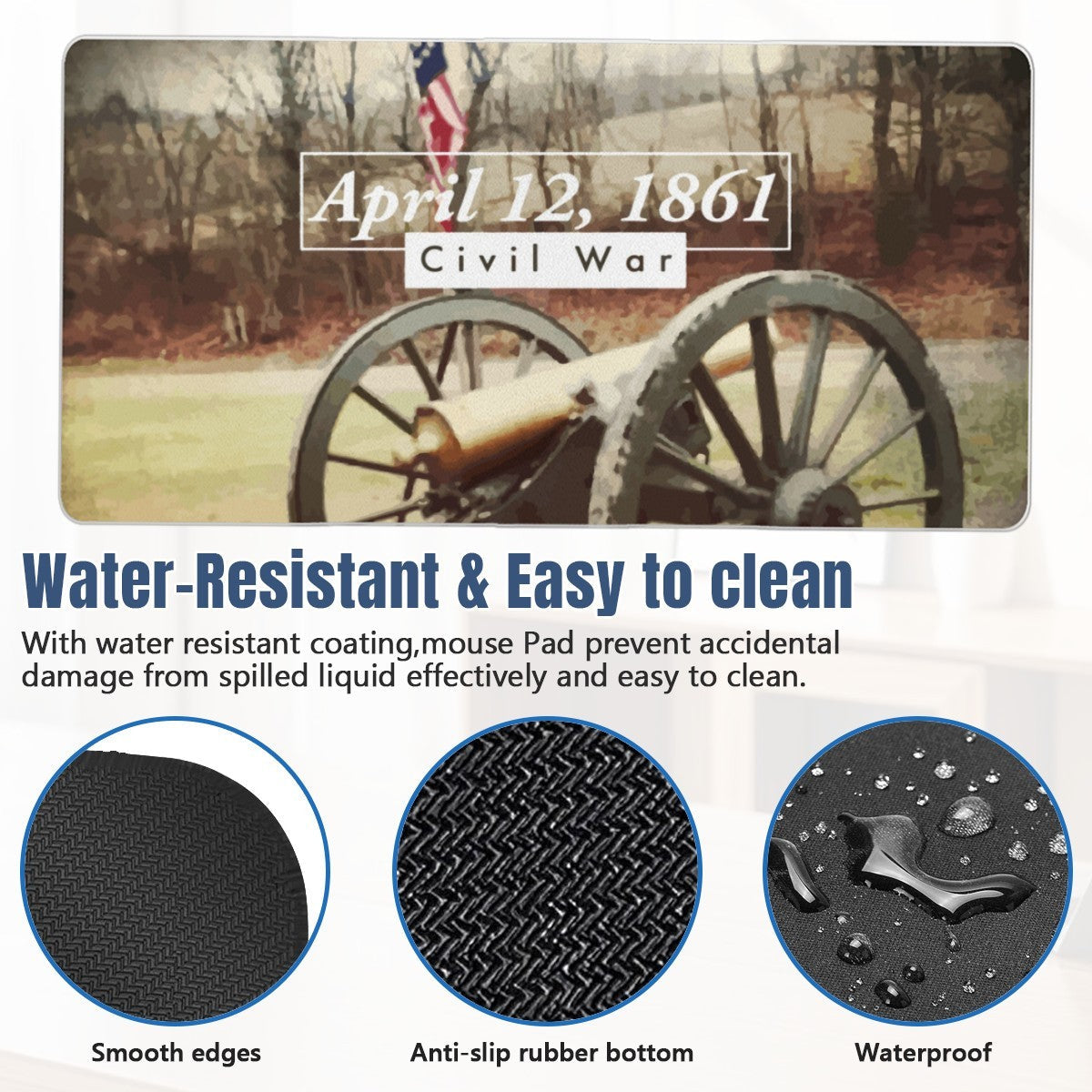 Reproduction Civil War Cannon Mousepad Desk Mat - available in 2 sizes