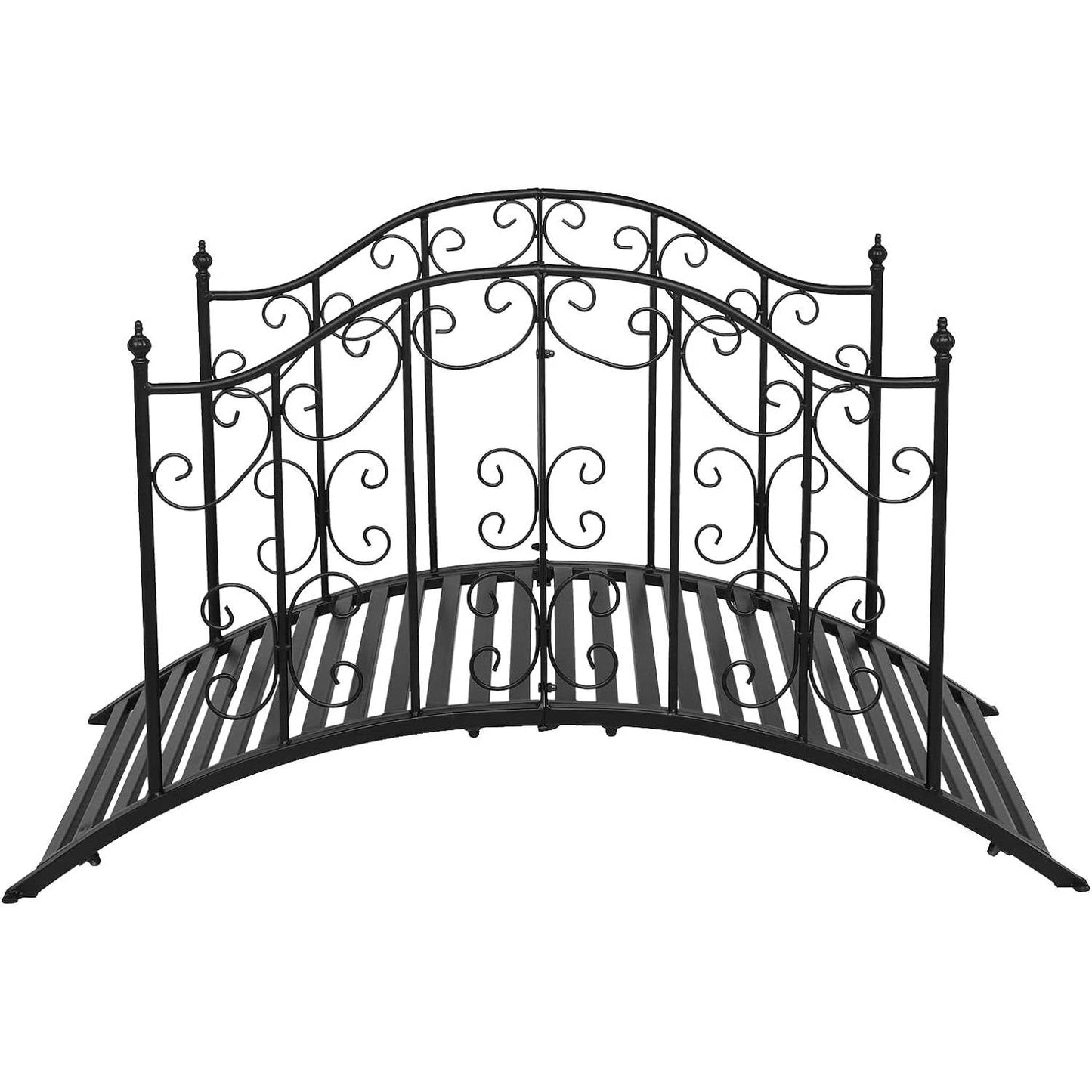Puente de jardín de metal negro resistente de 1.2 m, a prueba de óxido para exteriores