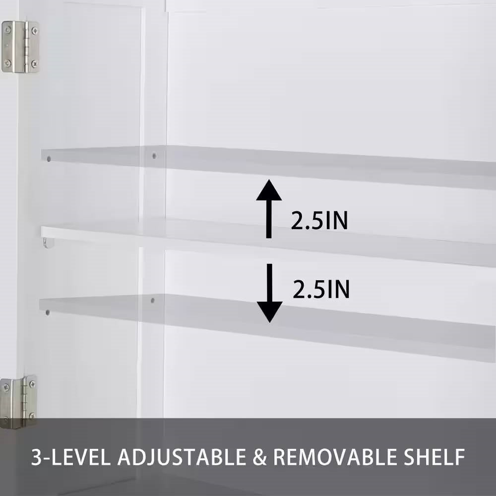 Estantería para inodoro con mueble de almacenamiento para baño en acabado de madera blanca