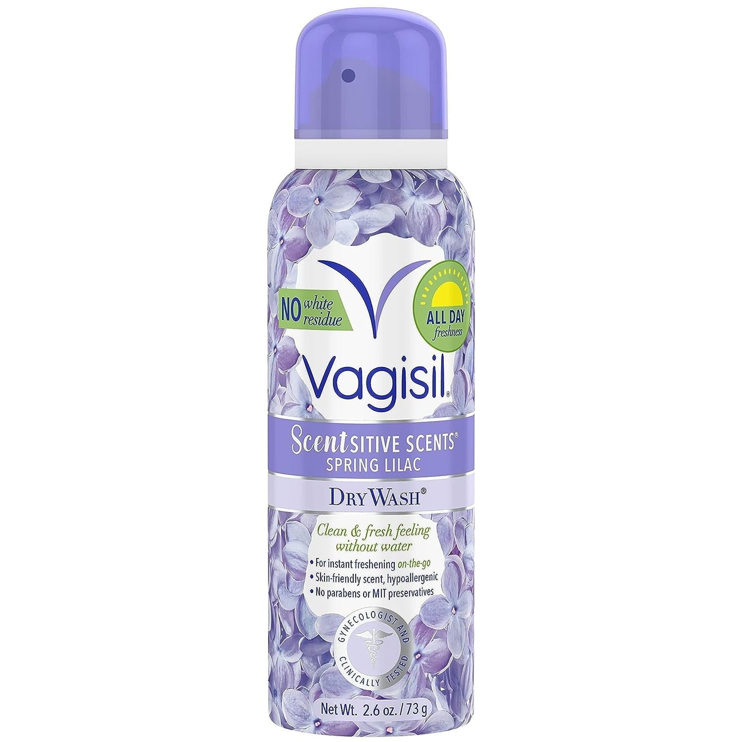 Vagisil Scentsitive Scents Dry Wash Deodorant Spray, Lavender Wildflower, 2.6 oz