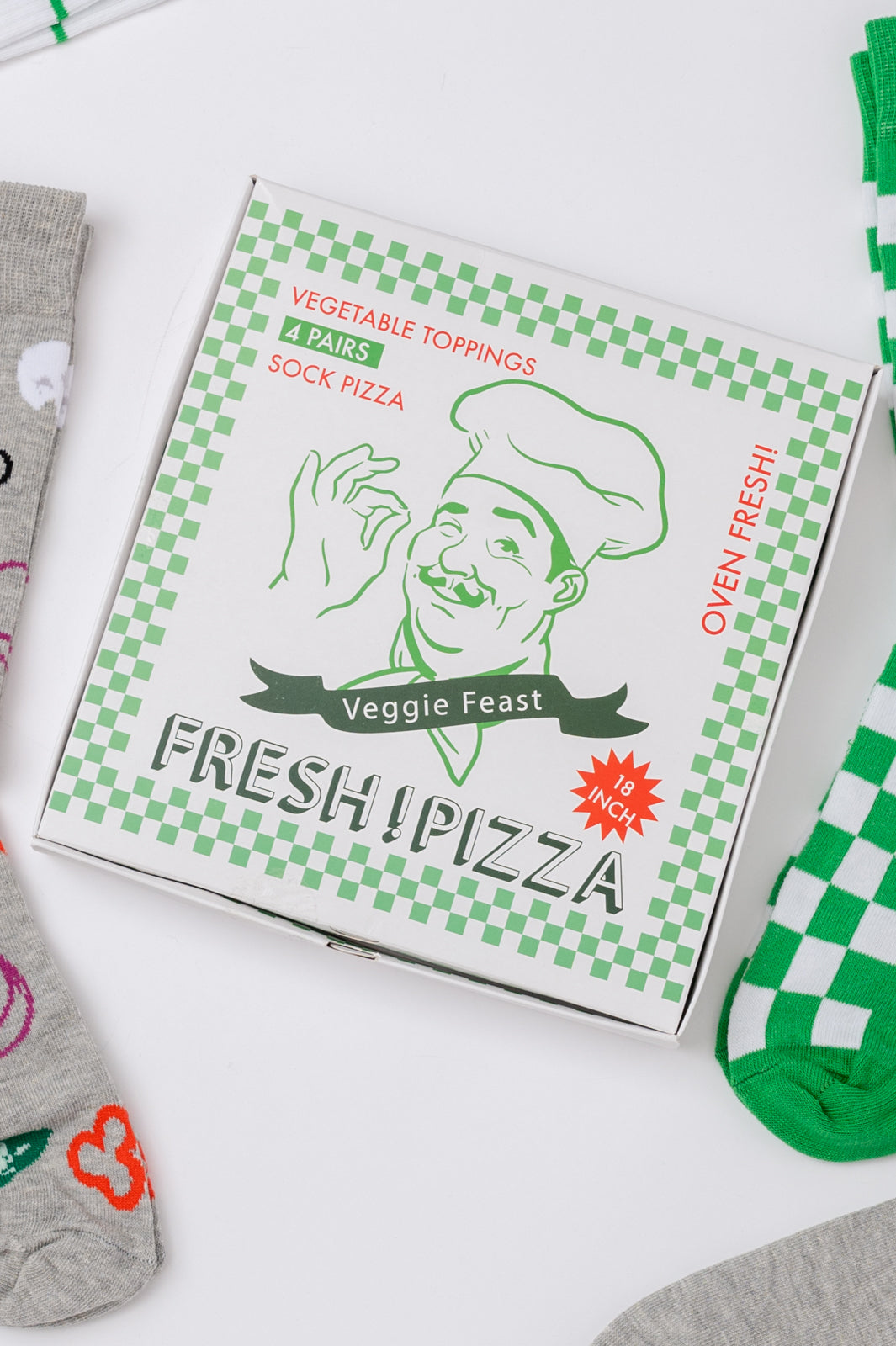 Set de calcetines de pizza vegetariana