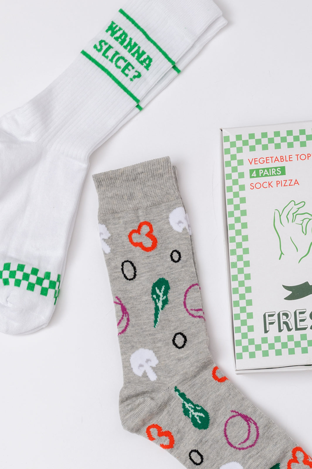 Set de calcetines de pizza vegetariana