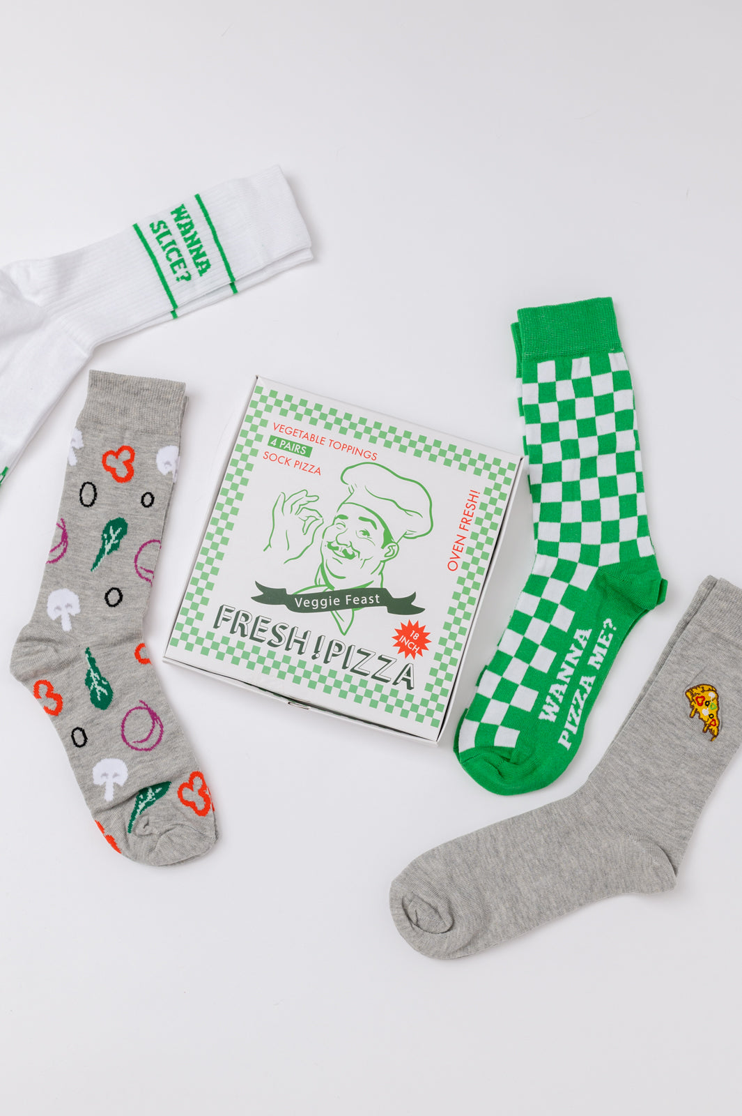 Set de calcetines de pizza vegetariana