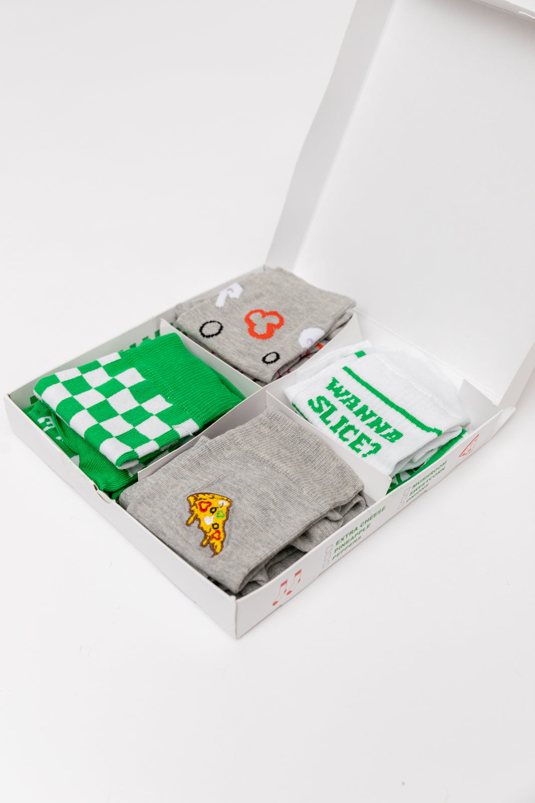 Set de calcetines de pizza vegetariana