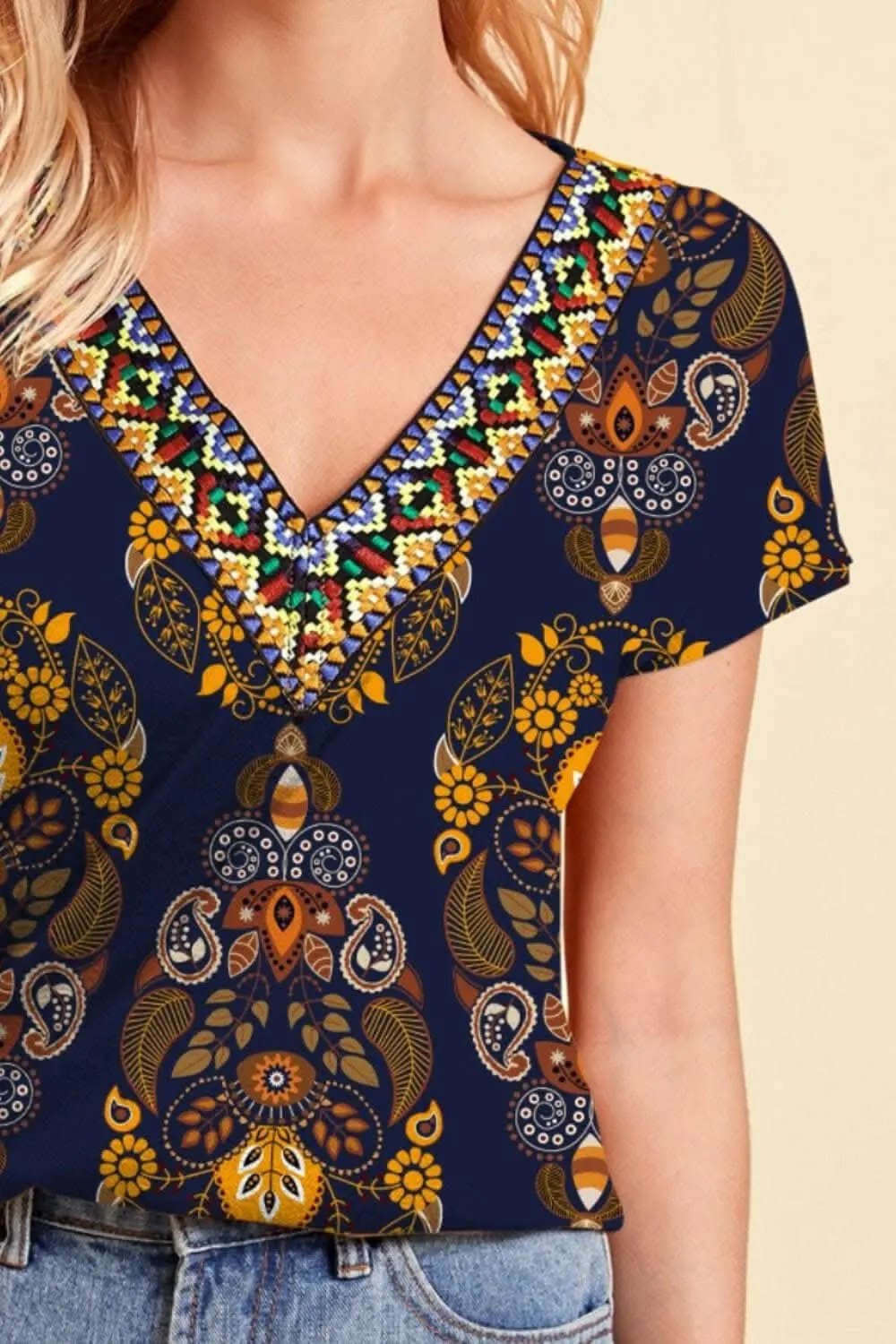T-Shirts Trendsi just arrived - Vibrant V-Neck Tee for Women
